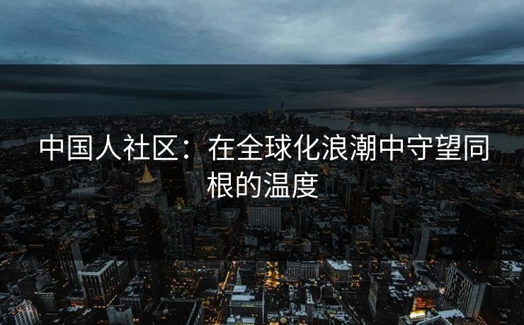 中国人社区:在全球化浪潮中守望同根的温度