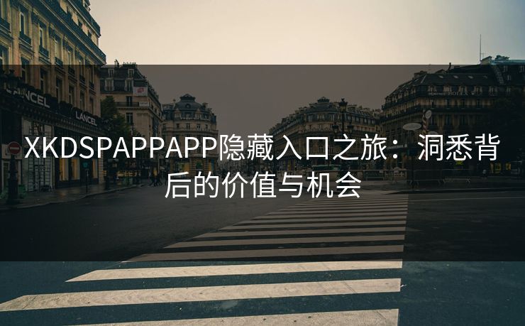 XKDSPAPPAPP隐藏入口之旅：洞悉背后的价值与机会